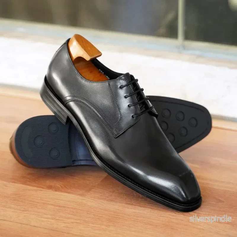 Eleganta Oxford-klänningsskor för män med sluten snörning | Klassisk design för formella tillfällen