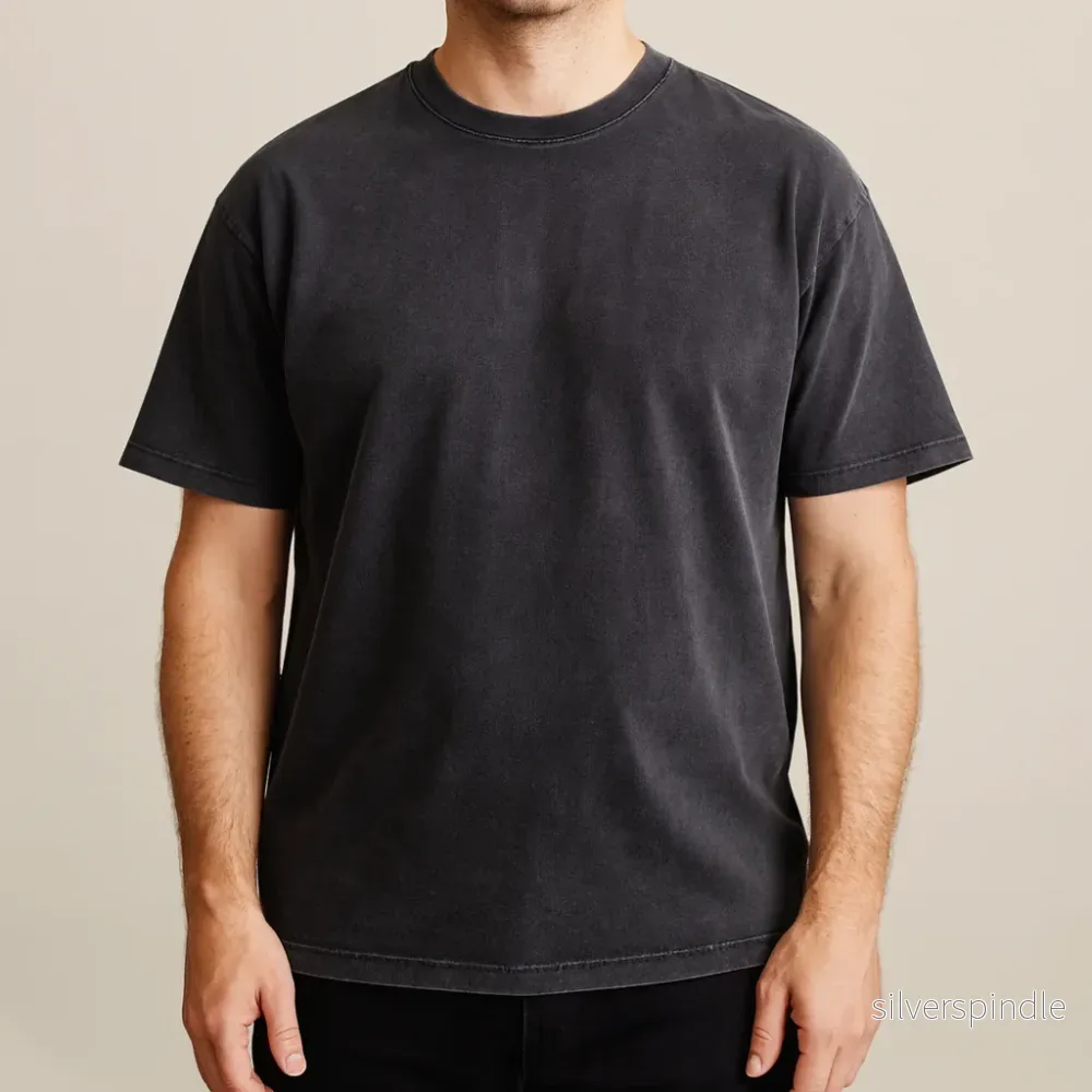 Ethan | Vintage Rak Passform Herr T-Shirt i Kvalitet