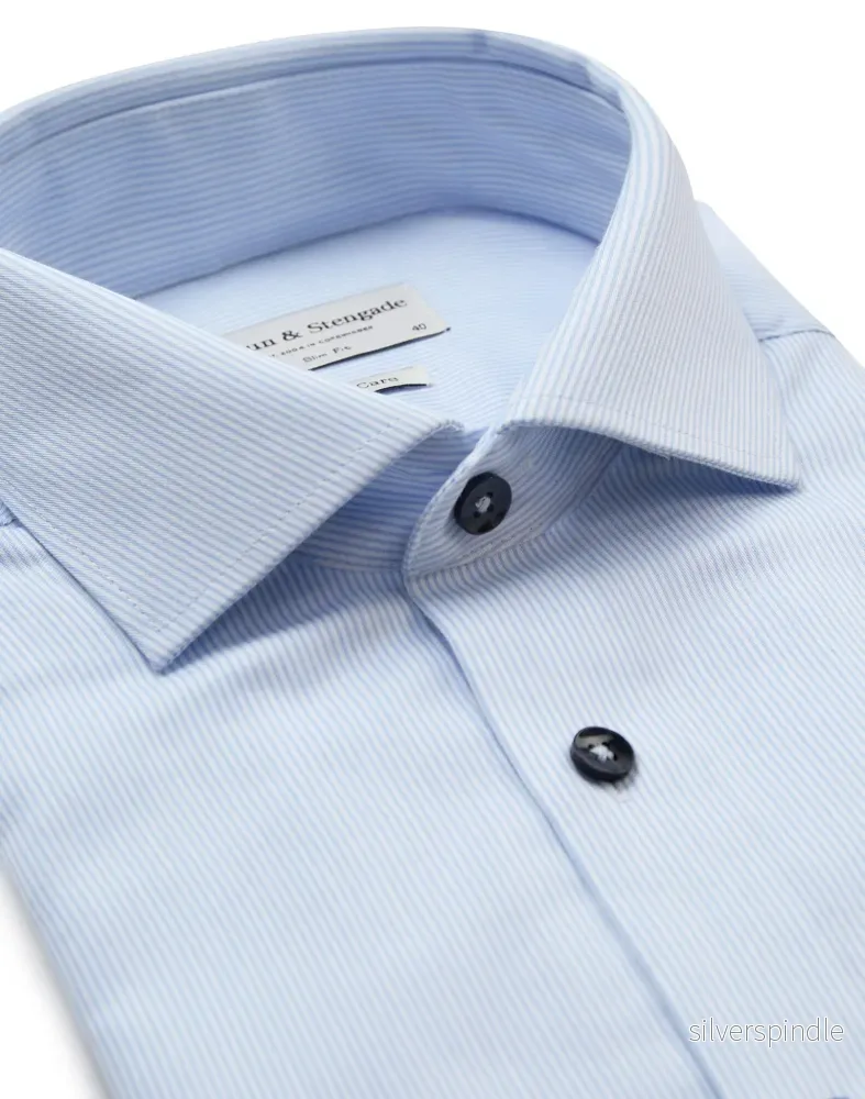 BS Woodson Slim Fit Skjorta - Light Blue/White - Bild 2