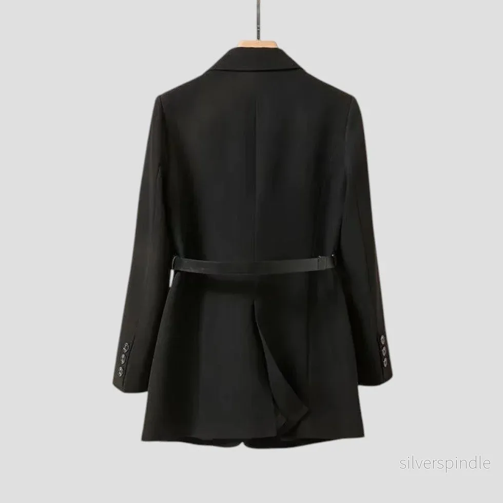 Elegant Kavajjacka Dam | Skräddarsydd Design med Bältesdetalj | Perfekt för Professionella Tillfällen - Bild 3