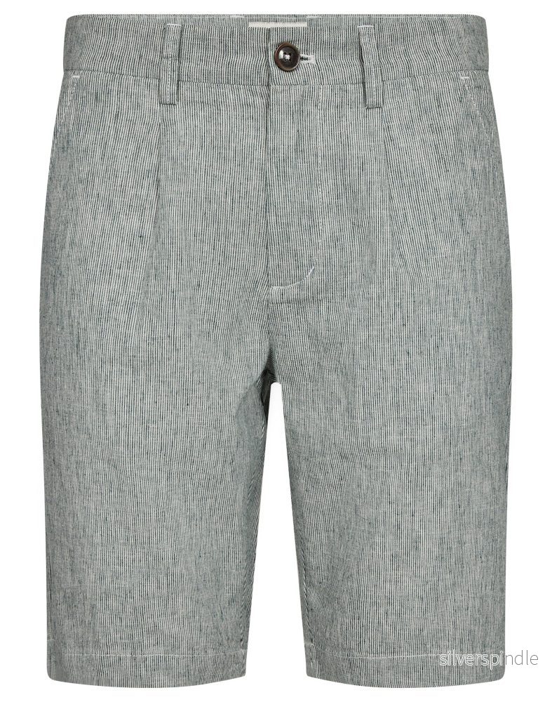 BS Darion Regular Fit Shorts - Rain Forrest/White