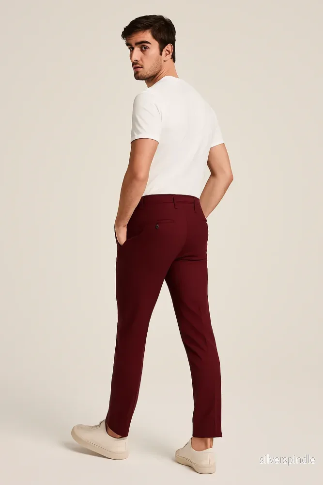 Skräddarsydda Byxor för Män med Platt Front | Elegant Design för Professionella Tillfällen - Bild 3