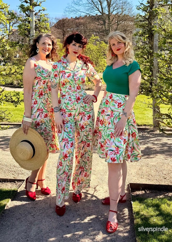 1950-tals swingkjol - multi floral - Bild 3