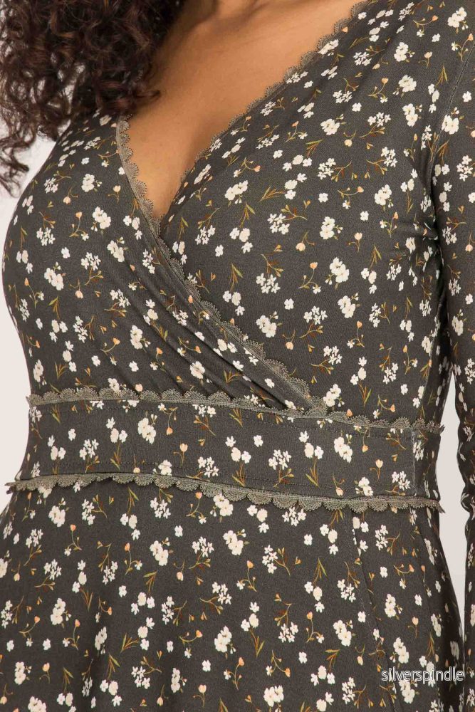 Picot pocket midi jersey dress - Brown - Bild 3