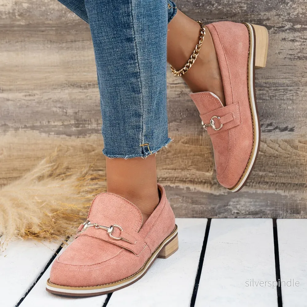 Sophie | Elegant Rund Tå Loafers Dam med Hålfotsstöd och Plattform - Bild 3