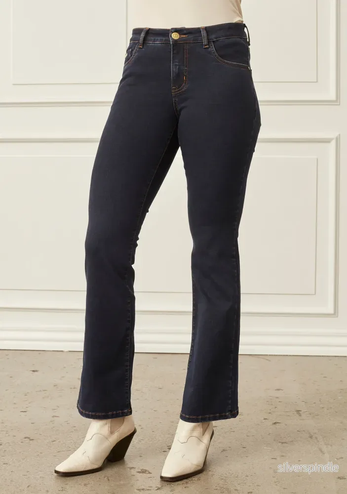 Lido Flare Jeans – Denim Blue Unwashed Lido Flare Jeans – Denim Blue Unwashed