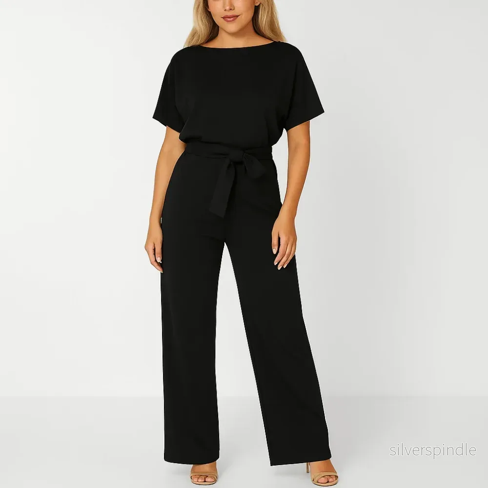 Elegant Jumpsuit För Kvinnor Med Justerbar Midja | Mångsidig Outfit För Stilfulla Tillfällen - Bild 3