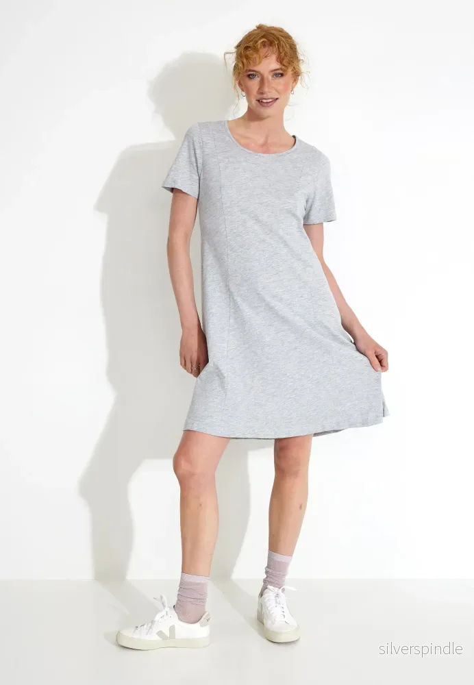 SABINA DRESS KLÄNNING - Lt. grey melange - Bild 3