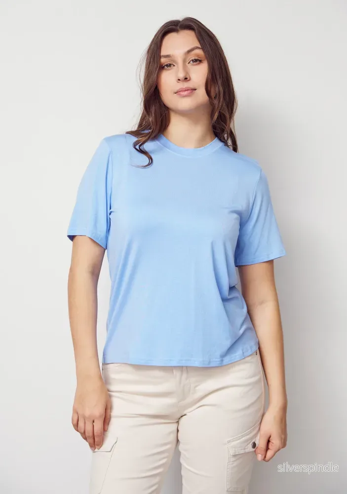 Gritt O-Neck T-Shirt – Skyblue
