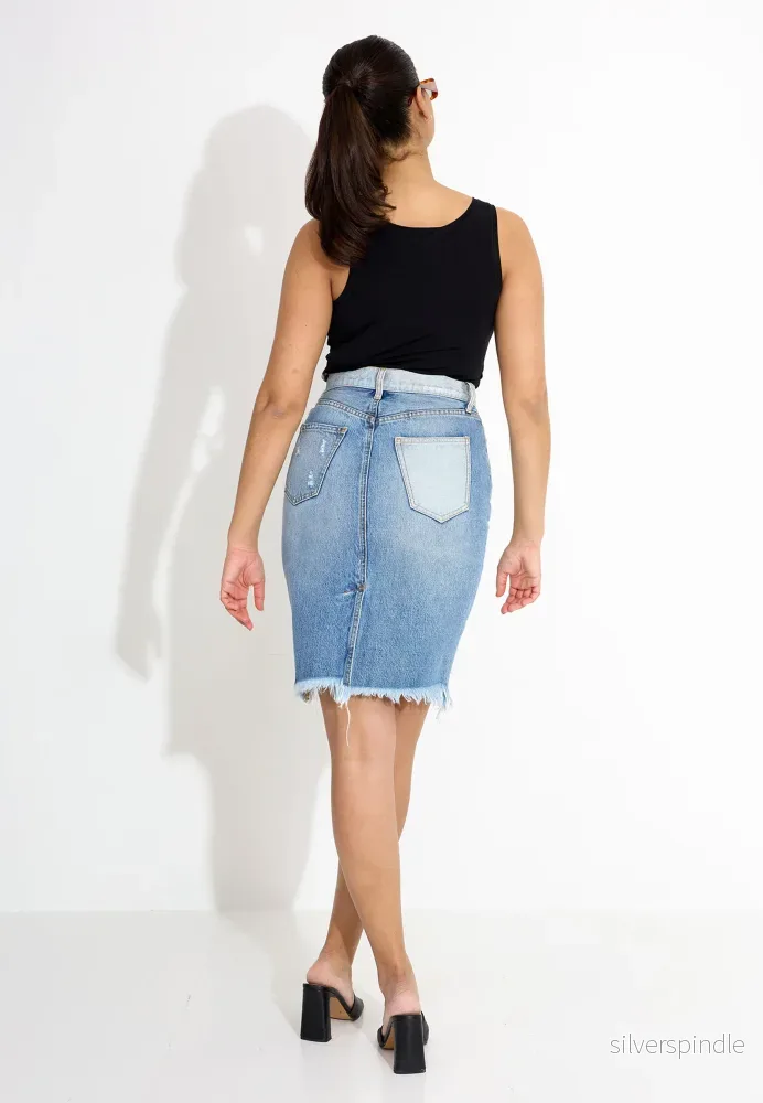 THE ULTRA HIGH WAIST SKIRT - Branwen destroy w/ hazard hem - Bild 3