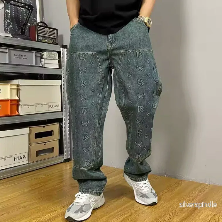 Ethan | Avslappnad Lös Passform Jeans med Broderat Mönster - Bild 3