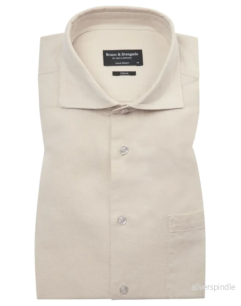 BS Daniel Casual Modern Fit Skjorta - Sand