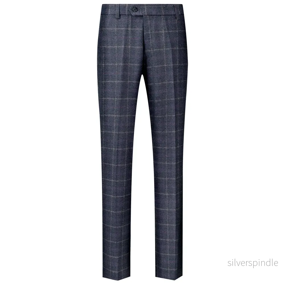 Ethan | Elegant Slim Fit Herrkostymbyxor i Marinblå Tweed Ethan | Elegant Slim Fit Herrkostymbyxor i Marinblå Tweed
