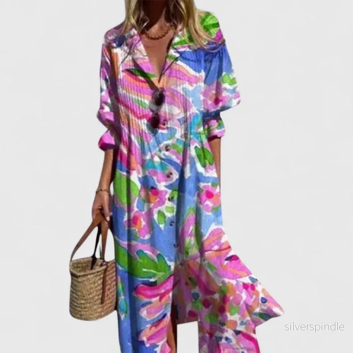 Sophie | Färgglad Boho Dam Klänning med Eleganta Mönster - Bild 3