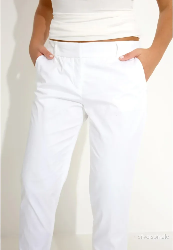 PANTALONE COTTON STRETCH 09068 - Vit - Bild 3