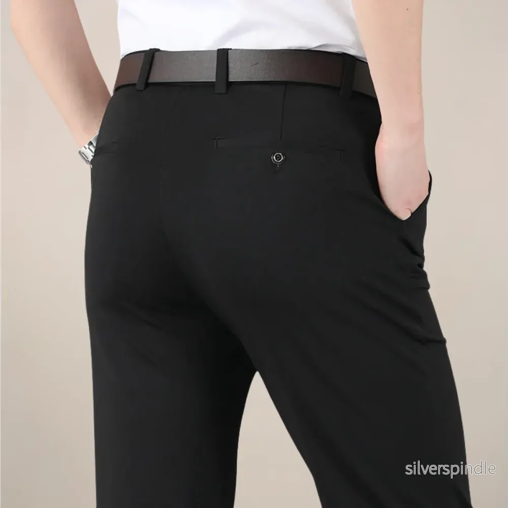 Moderna Slim Fit-byxor med Stretchmidja | Elegant Design för Vardagsbruk