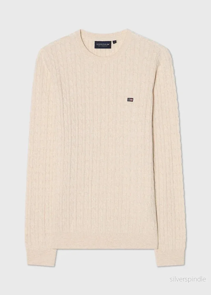 Lexington Org Cotton Cable Knitted SWTR OffWhite - Bild 2