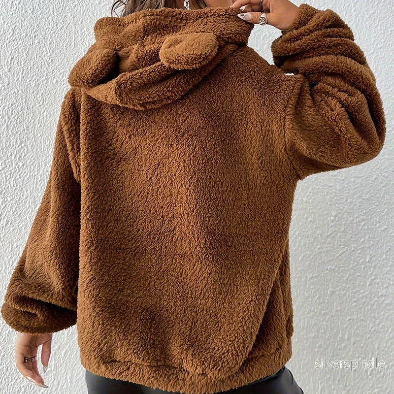 Oliver | Mysig Brun Hoodie med Huva - Bild 3