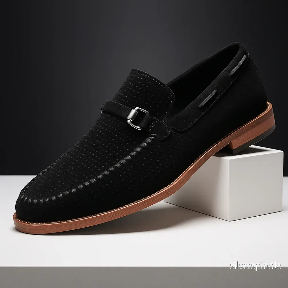 Oliver | Svarta Vadderade Loafers för Dam med Perforerad Design - Bild 3