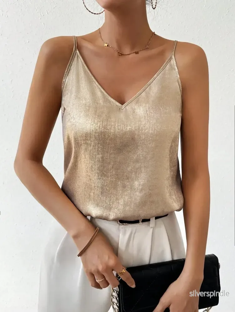 Olivia | Elegant Loose Satin Cami Top With V-Neck Olivia | Elegant Loose Satin Cami Top With V-Neck