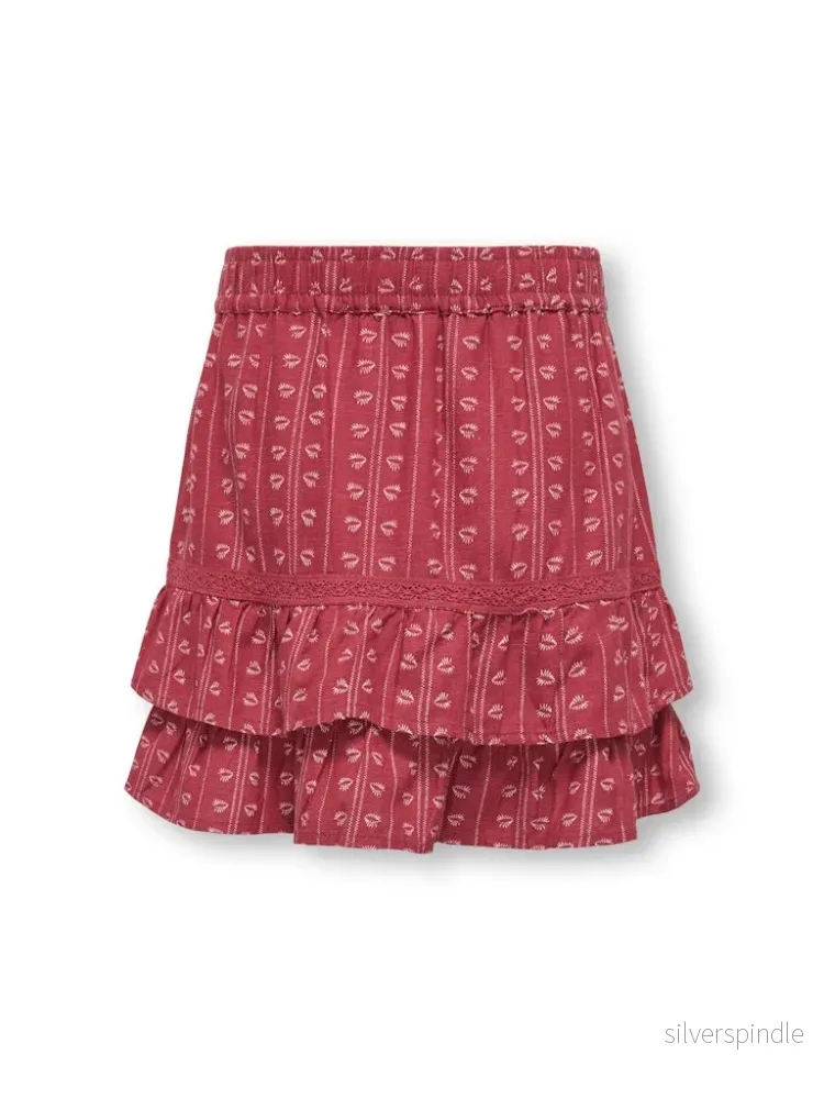 Röd Kjol inbyggd Shorts