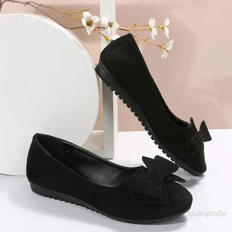 Sophie | Elegant Slip-On Dam Loafers Med Rosett och Gummisula Sophie | Elegant Slip-On Dam Loafers Med Rosett och Gummisula