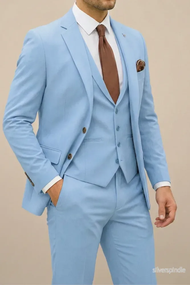Elegant Tredelad Kostym Herr med Slim Fit Design | Perfekt för Bröllop och Festliga Evenemang - Bild 3