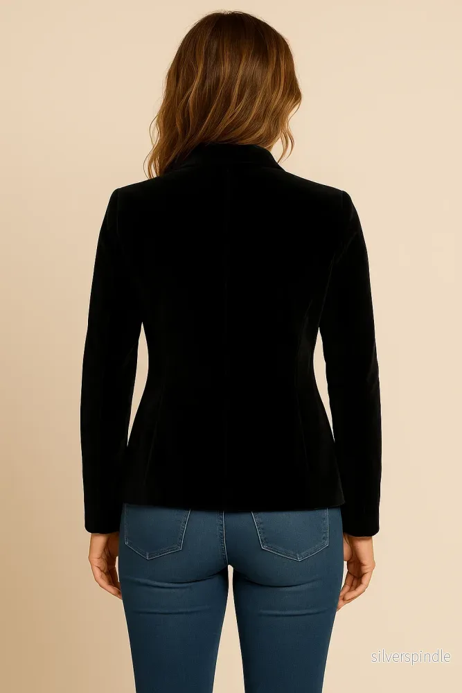 Elegant Retro Kavaj Dam | Slim Fit Design med Framfickor för Mångsidig Användning - Bild 2