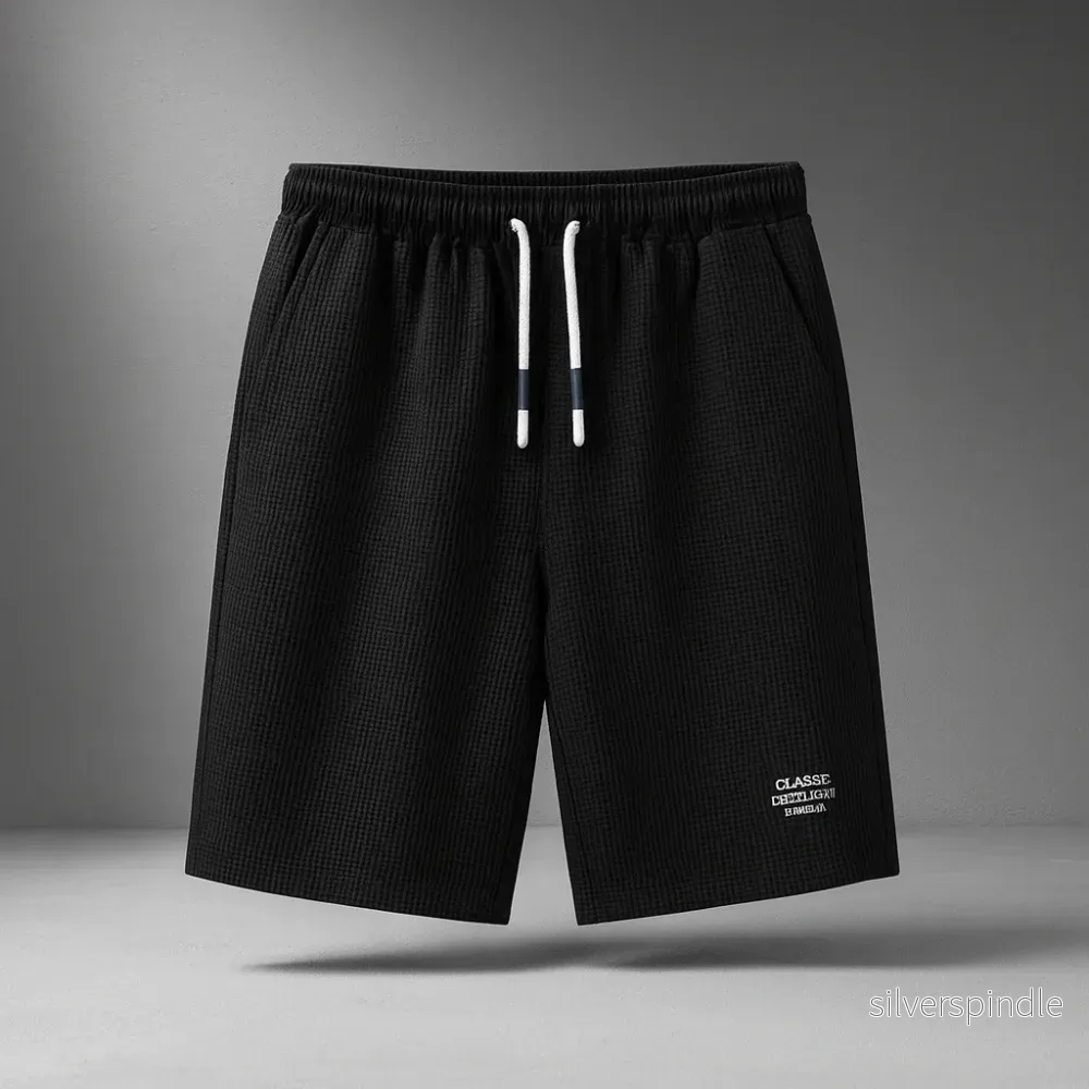Ethan | Vaffelstrukturerade Herrshorts med Resårlinning och Sidosömsfickor Ethan | Vaffelstrukturerade Herrshorts med Resårlinning och Sidosömsfickor