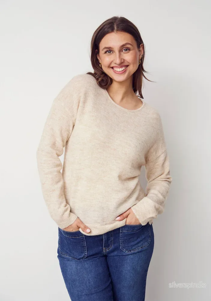 Anna Classic Pullover – Sand Melange Anna Classic Pullover – Sand Melange