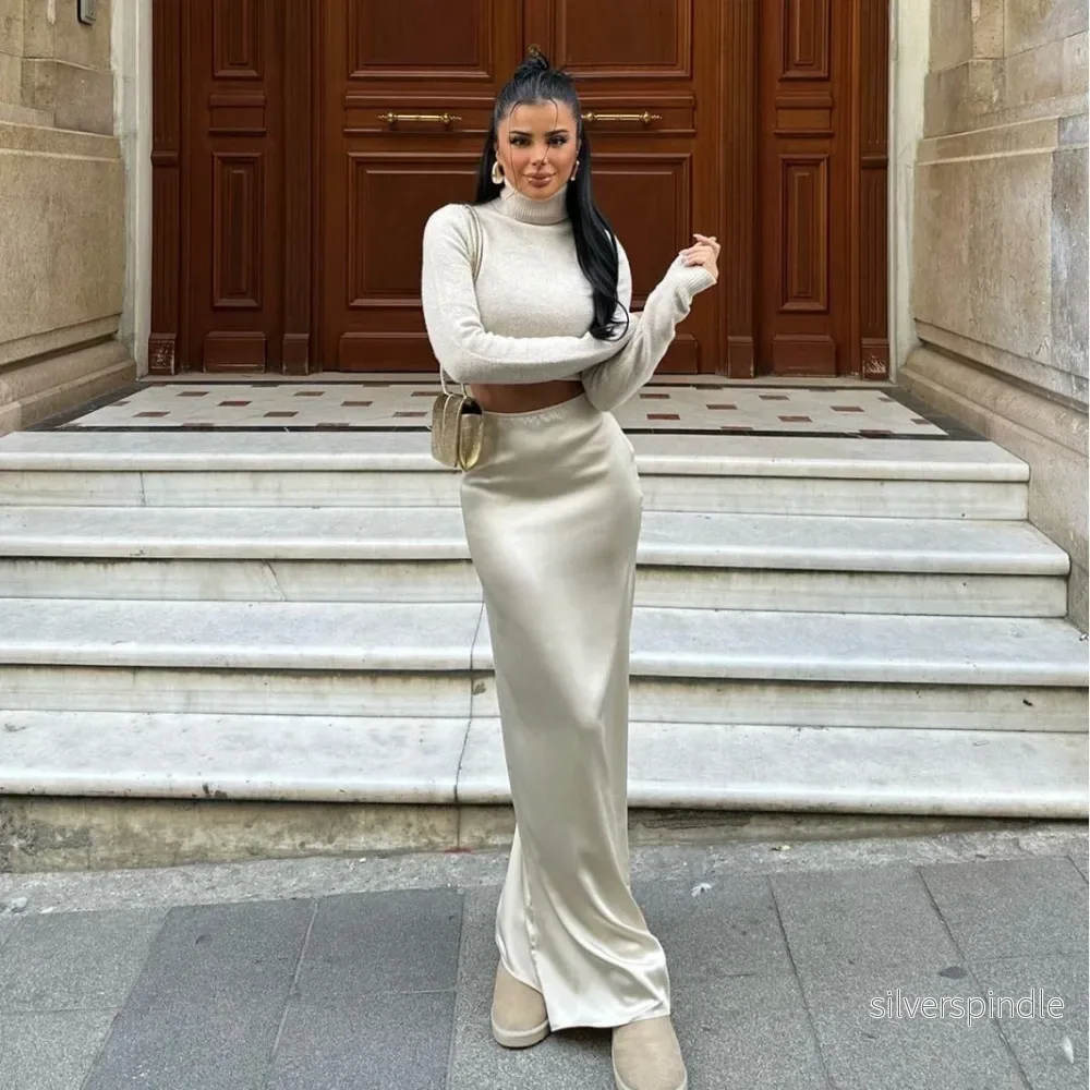 Emma | Elegant Långärmad Klänning med Asymmetrisk Drapering för Fest - Bild 3