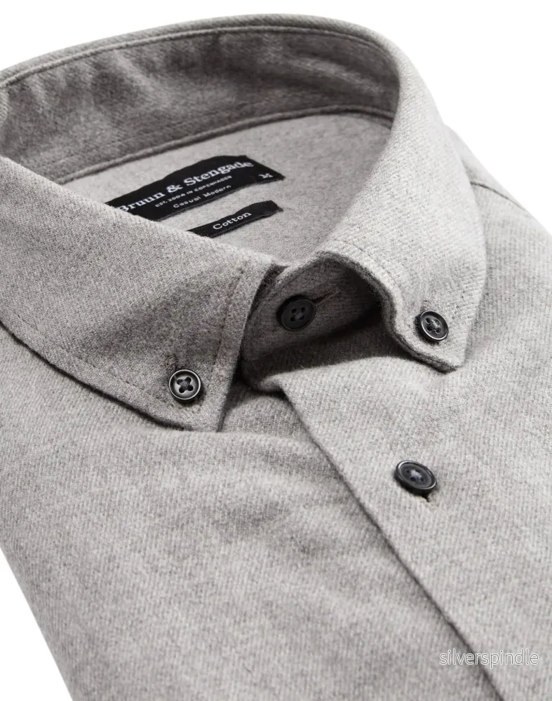 BS Oslo casual modern fit Skjorta - Light Grey - Bild 2