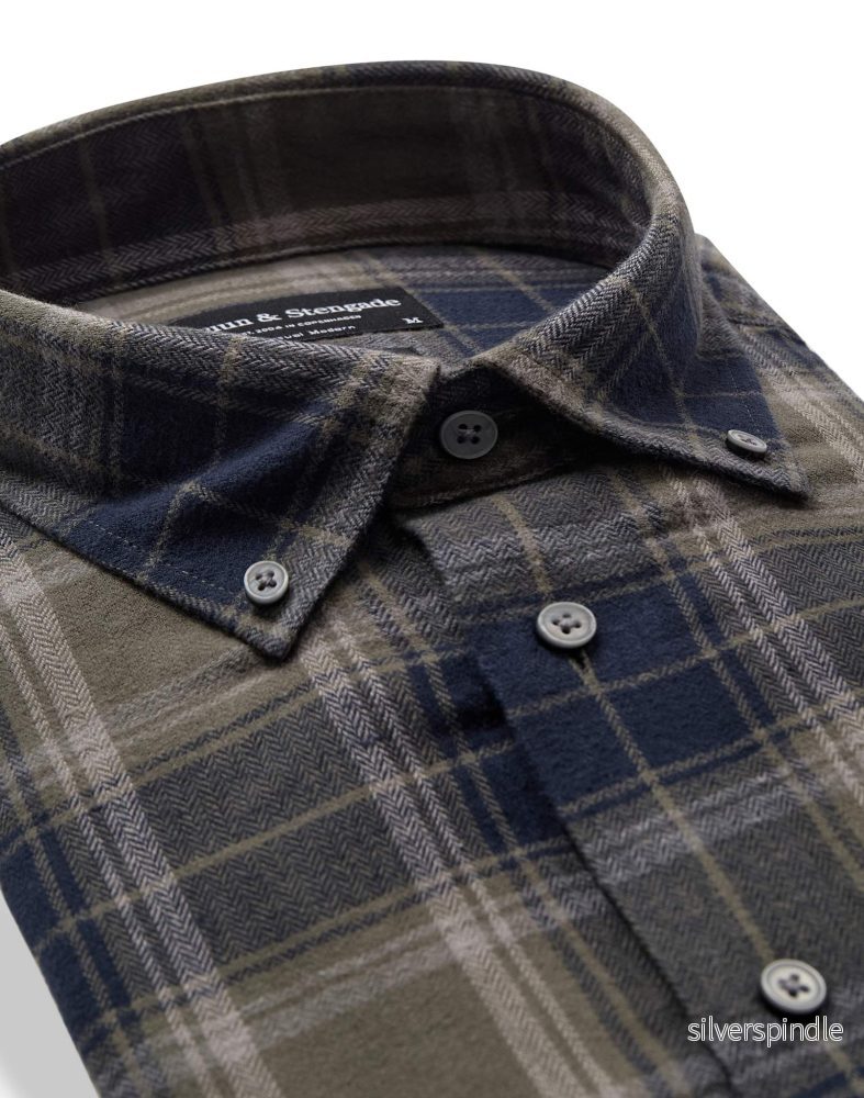 BS Bolkiah Casual Modern Fit Skjorta - Green - Bild 2