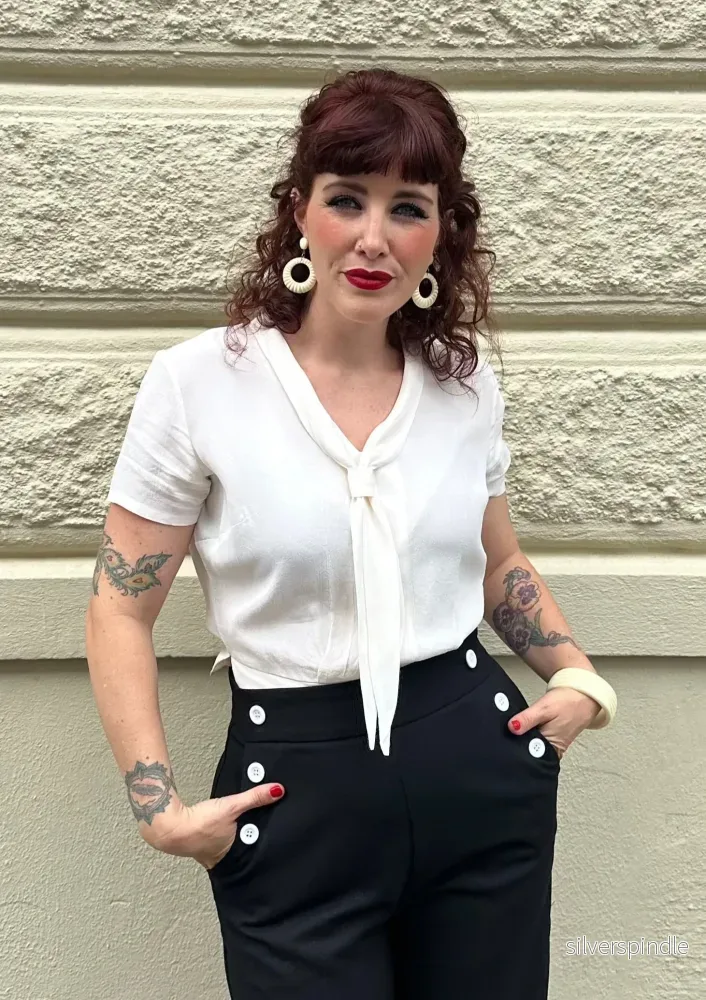 Brett armband i vintagestil - creme - Bild 2