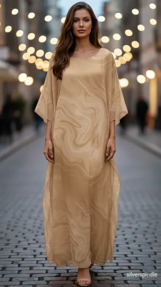 Laura | Elegant Lång Chiffongklänning för Bröllop och Fest