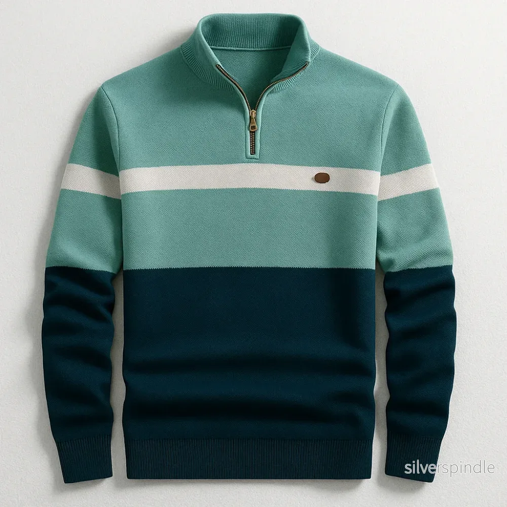 Ethan | Elegant Skräddarsydd Pullover Med Kvartsdragkedja - Bild 2