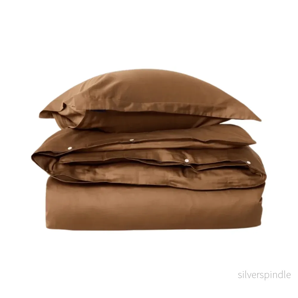Lexington Solid Cotton Sateen Påslakanset Fudge Lexington Solid Cotton Sateen Påslakanset Fudge
