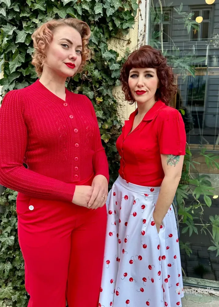 Grace kortärmad skjorta - rött - Bild 3