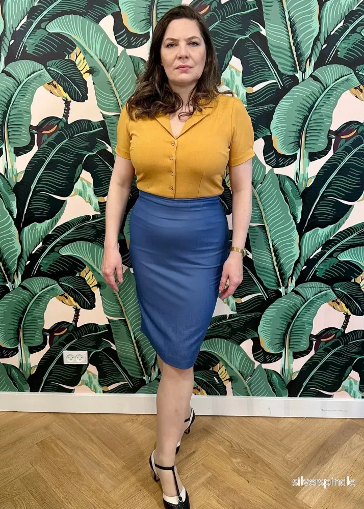 Pencilkjol i 1950-talsstil - denimlook - Bild 2