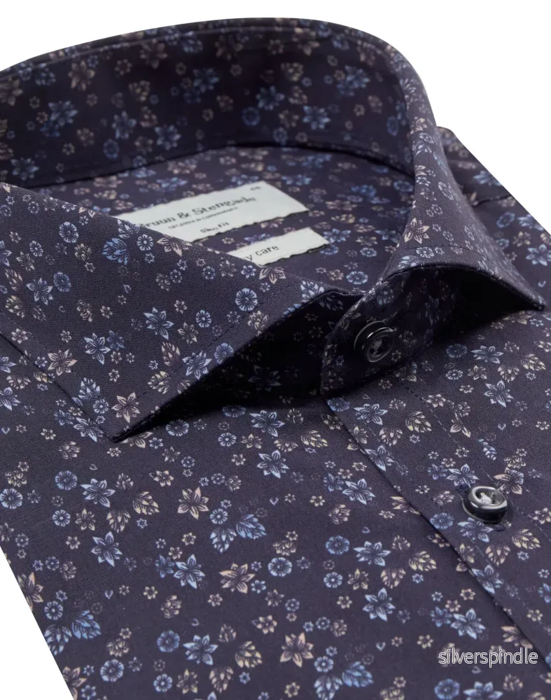 BS Roberto Slim Fit Skjorta - Navy - Bild 2