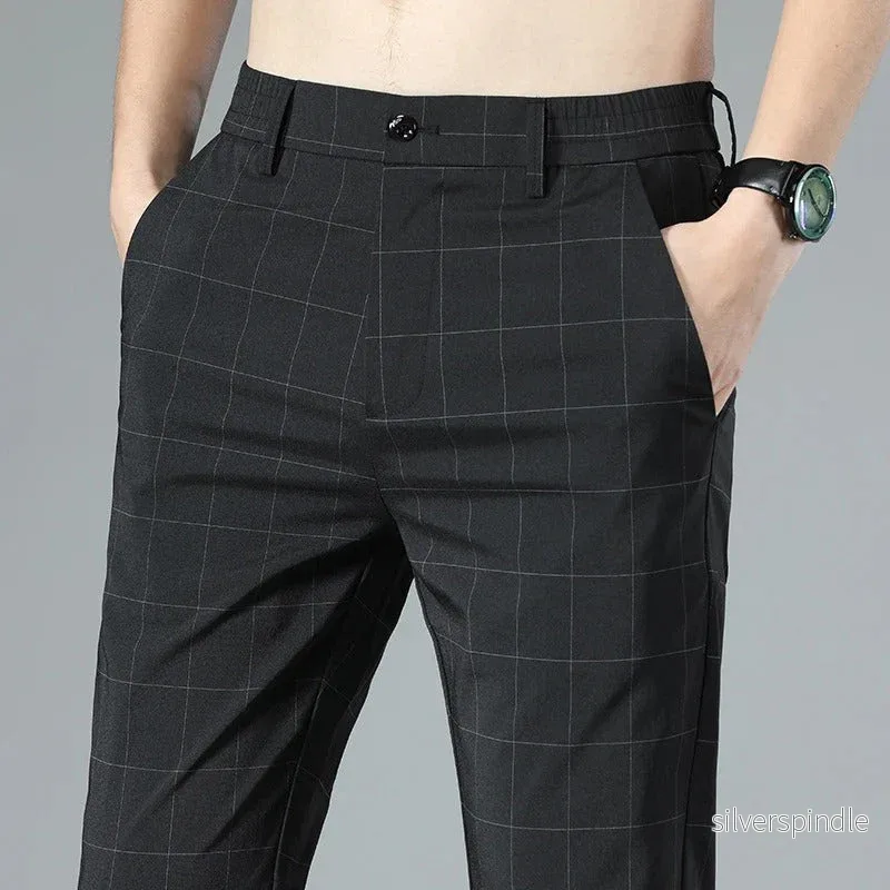 Ethan | Slim Fit Rutig Croppade Byxor för Sommaren
