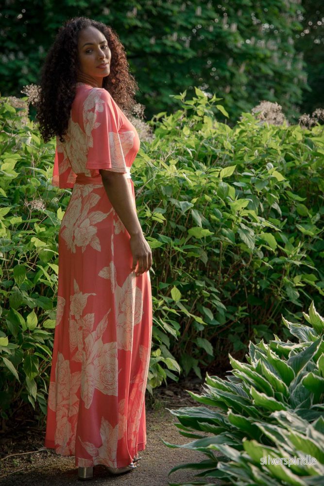 Bestie shine wrap maxi jersey dress - Red - Bild 3