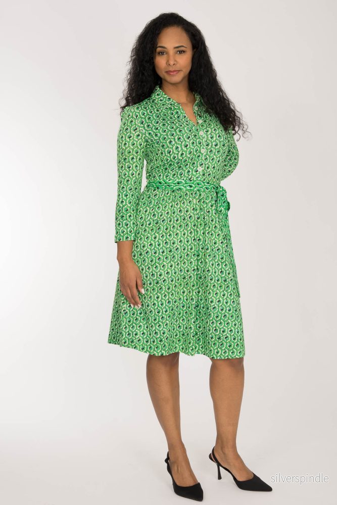 Forever mine placket short jersey dress – Green Forever mine placket short jersey dress – Green