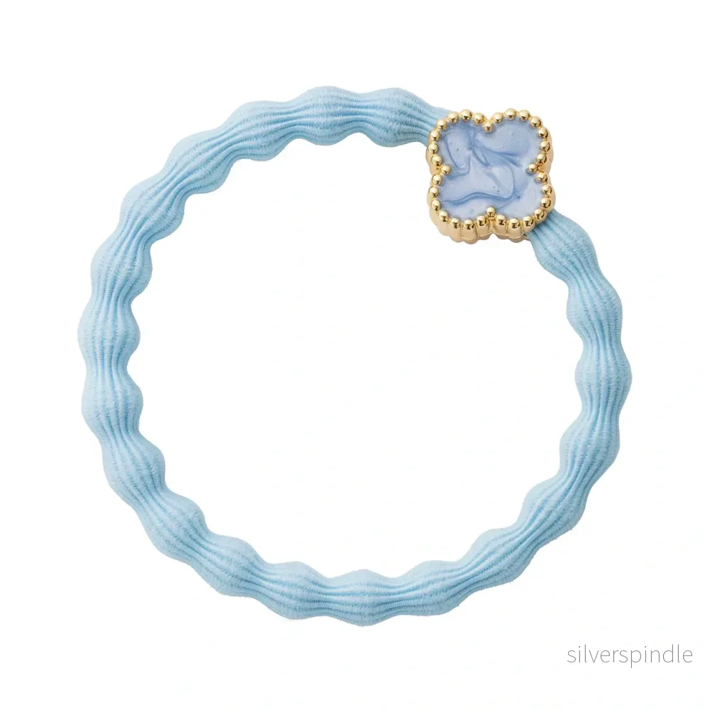 ENAMEL GOLD QUATREFOIL BLUE