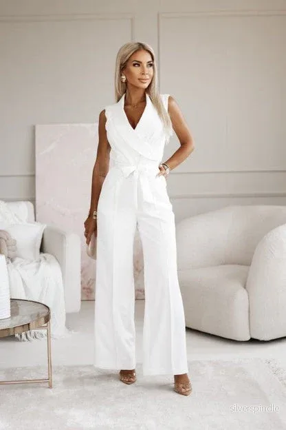 Emma | Ärmlös Strukturerad Jumpsuit för Kvinnor Emma | Ärmlös Strukturerad Jumpsuit för Kvinnor