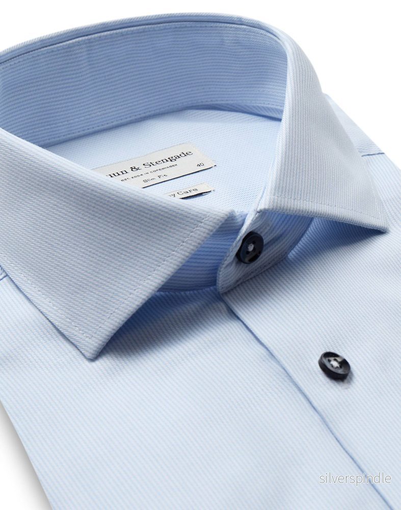 BS Minaur Slim Fit Skjorta - Light Blue/White - Bild 2