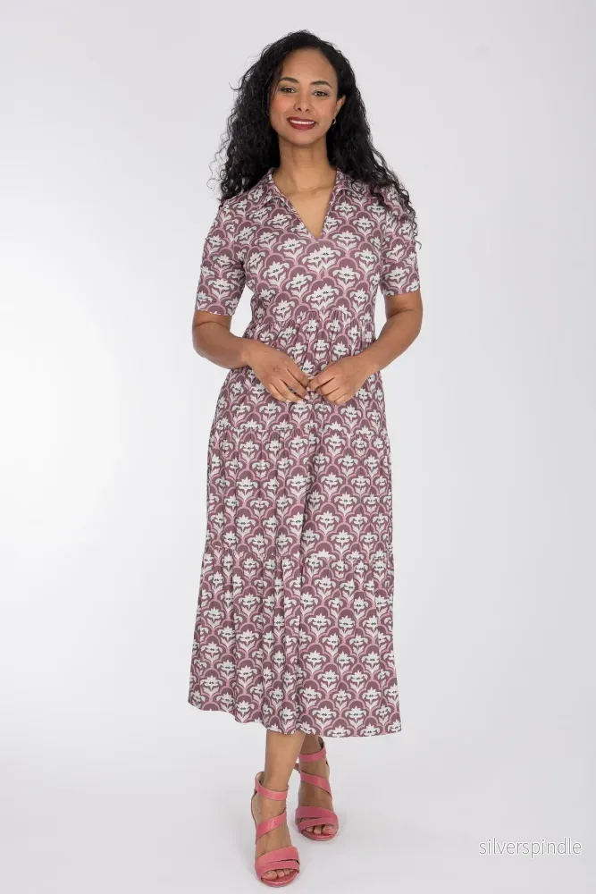 Forever mine collar midi jersey dress - Mauve - Bild 2