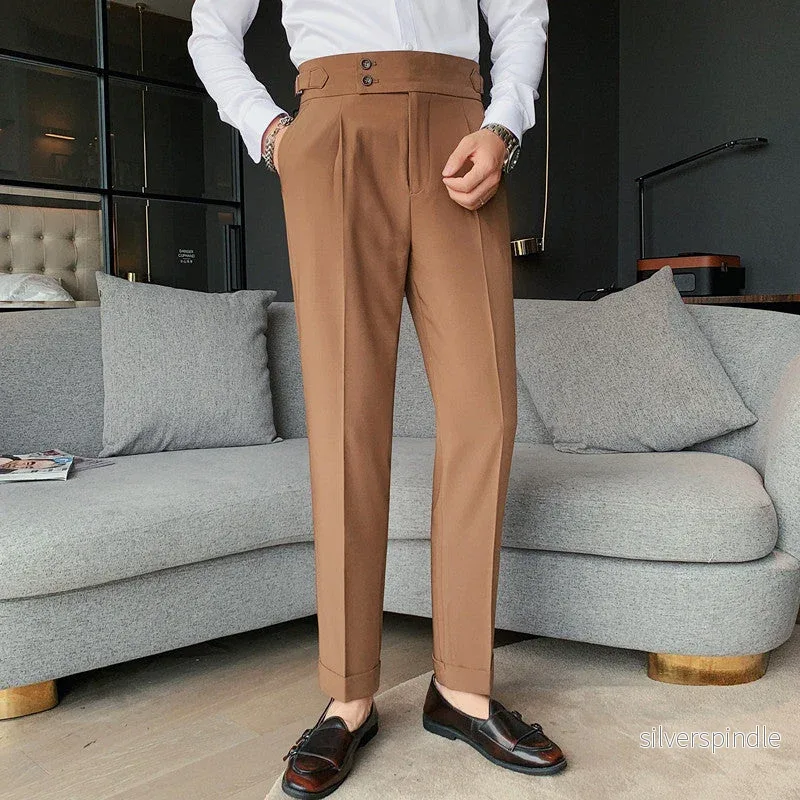 Moderna Plisserade Byxor för Män i Slim Fit med Raffinerad Finish | Mångsidiga och Bekväma för Vardagsbruk - Bild 3
