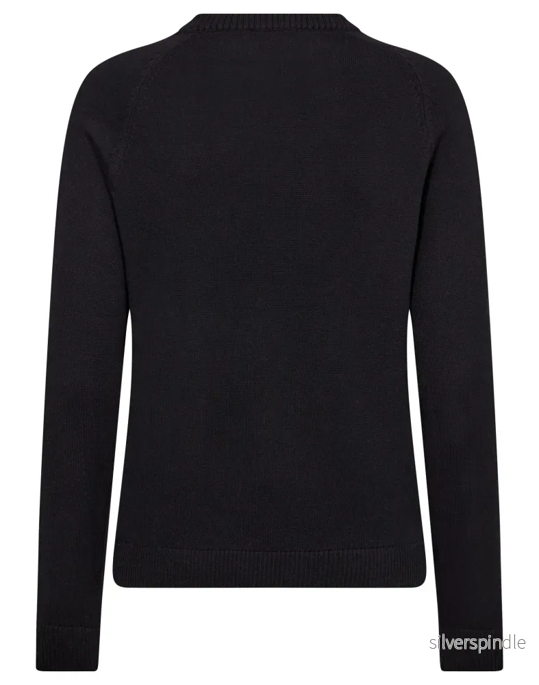 BS Layla Regular Fit Stickat - Black - Bild 2