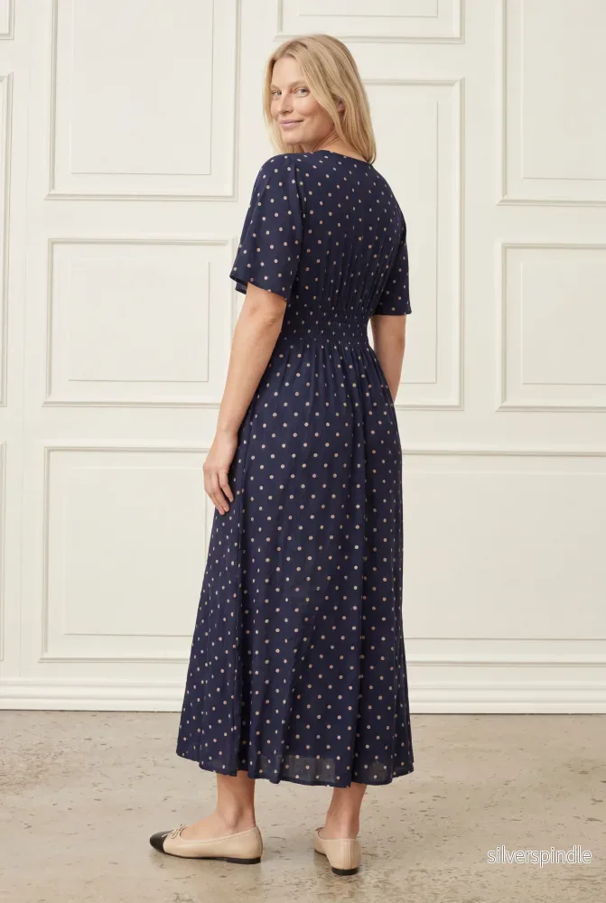 Naomi Stretch Dress - Navy Dot - Bild 3